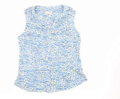 Womens UK Size 12 Per Una Blue Basic Button-Up