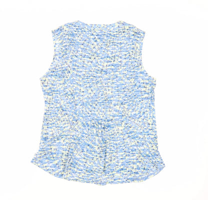 Womens UK Size 12 Per Una Blue Basic Button-Up