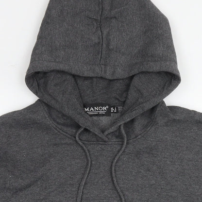 PRETTYLITTLETHING Womens Grey Cotton Pullover Hoodie Size 8 Pullover - Logo