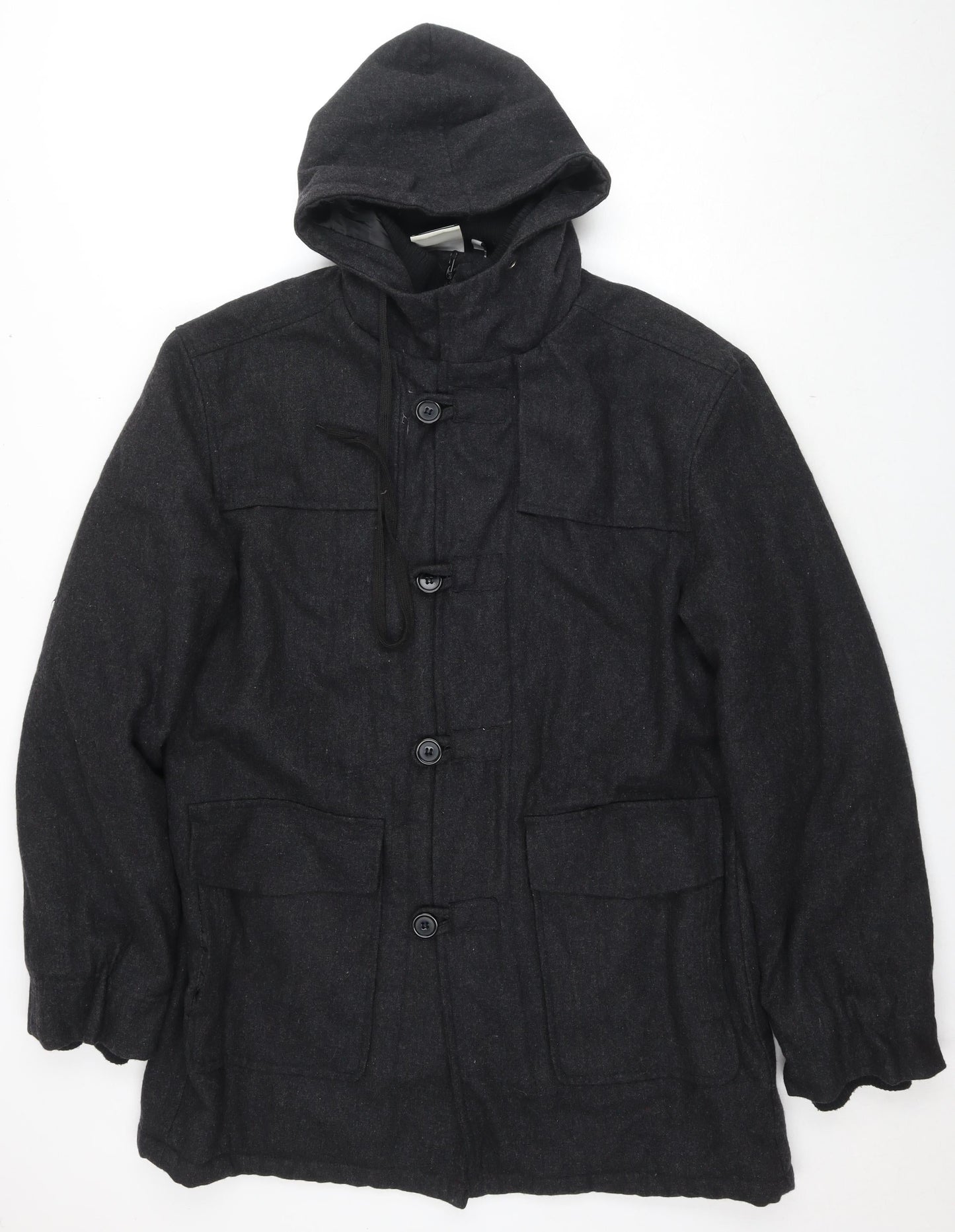 Mens UK Size L Luca Grey Overcoat
