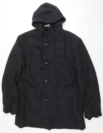 Mens UK Size L Luca Grey Overcoat