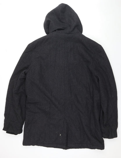 Mens UK Size L Luca Grey Overcoat