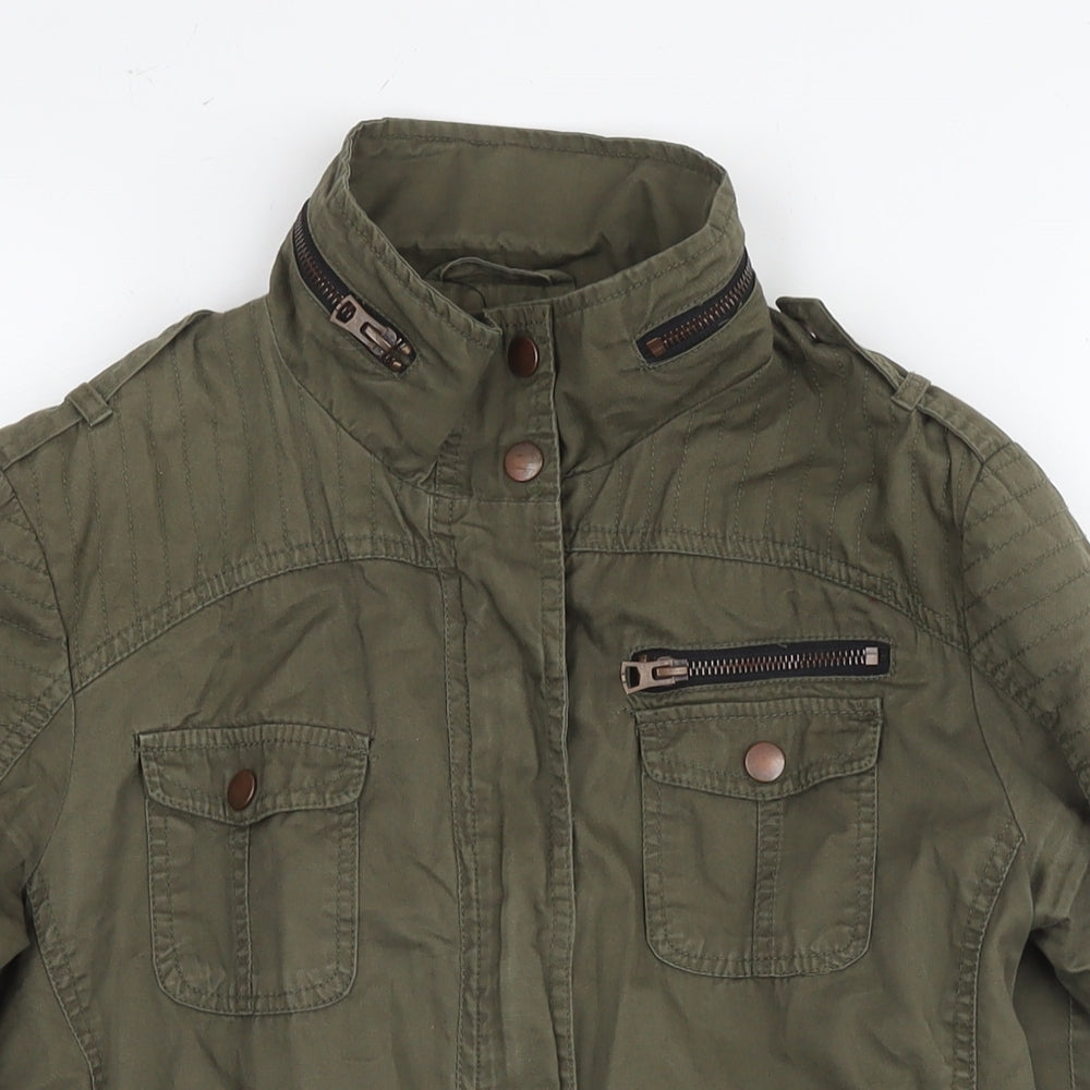 Womens UK Size 10 New Look Green Parka Coat