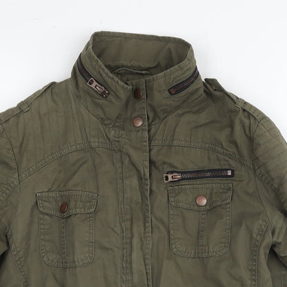 Womens UK Size 10 New Look Green Parka Coat