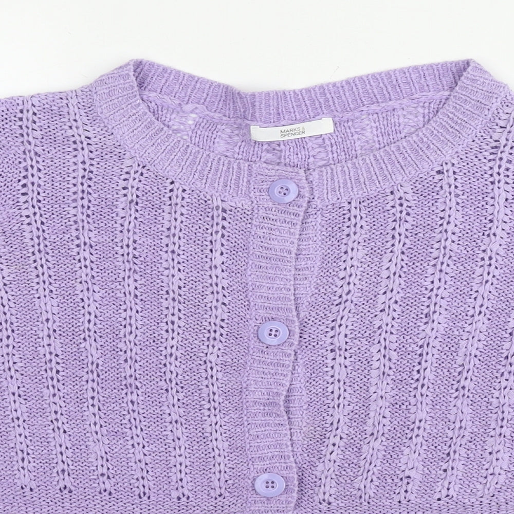 Womens UK Size 14 Marks and Spencer Purple Cardigan Jumper