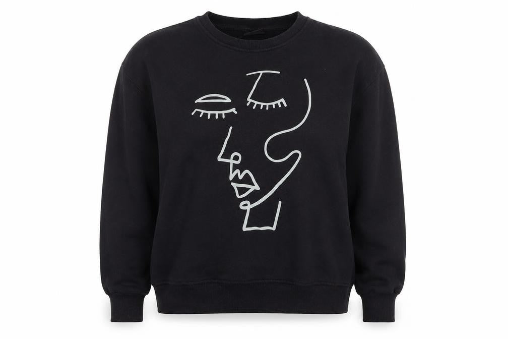 Womens UK Size M Pull&Bear Black Pullover Sweatshirt