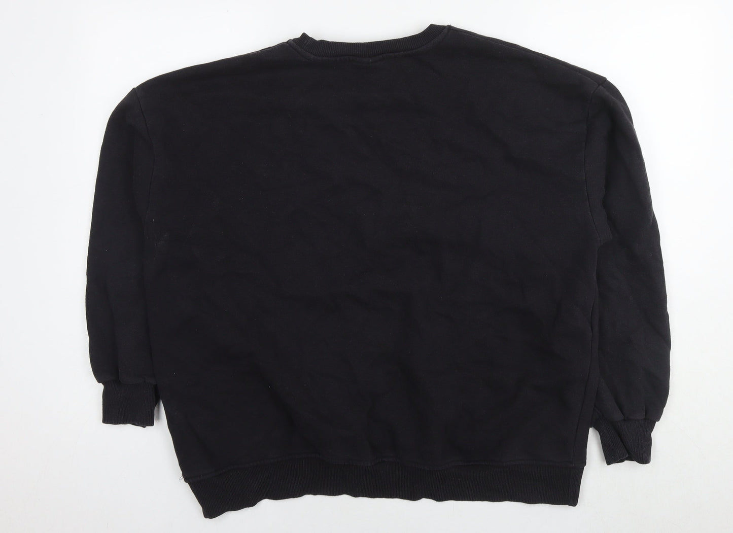 Womens UK Size M Pull&Bear Black Pullover Sweatshirt