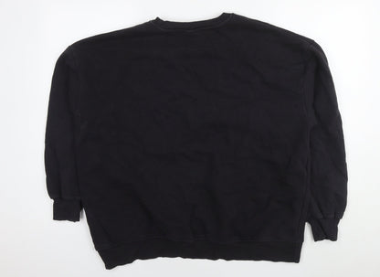 Womens UK Size M Pull&Bear Black Pullover Sweatshirt