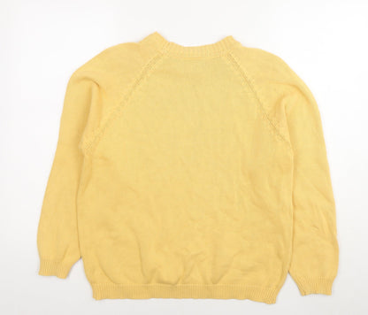 Womens UK Size 10 Amari Yellow Pullover Jumper