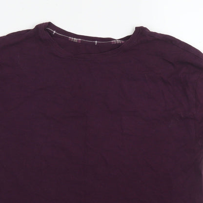 Marks and Spencer Womens Purple Cotton Basic T-Shirt Size 8 Round Neck - Size 8-10