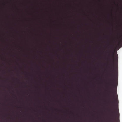 Marks and Spencer Womens Purple Cotton Basic T-Shirt Size 8 Round Neck - Size 8-10