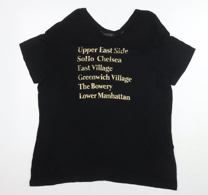 Womens UK Size 18 Dorothy Perkins Black Basic T-Shirt