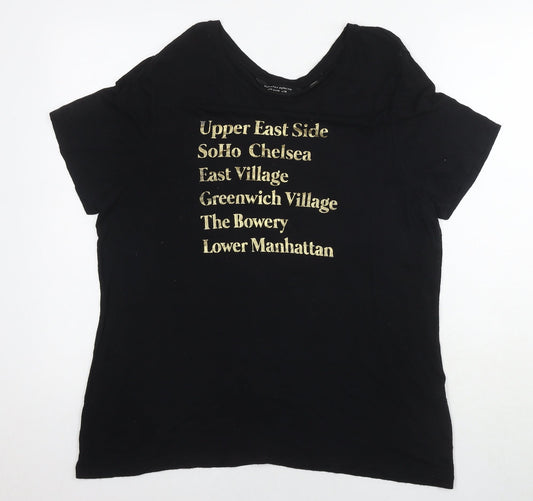 Womens UK Size 18 Dorothy Perkins Black Basic T-Shirt
