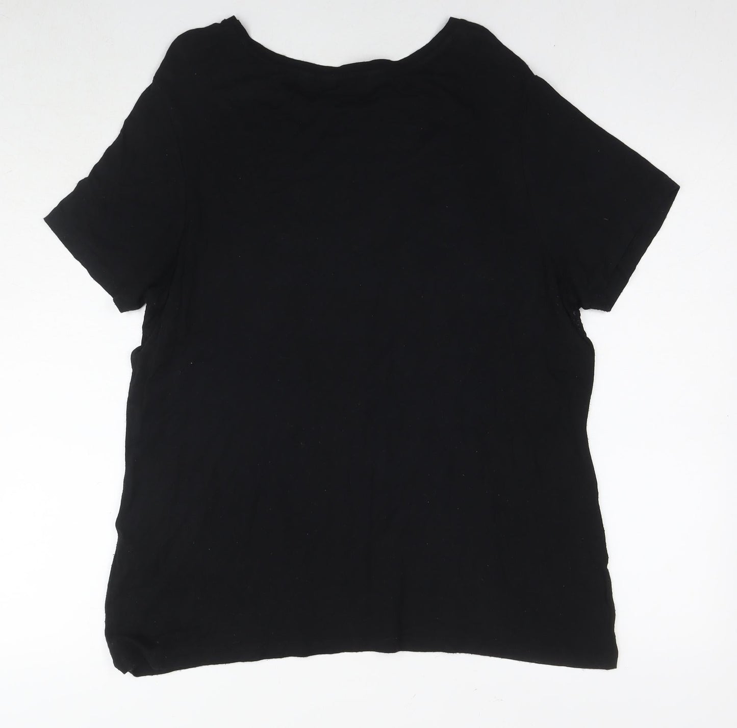 Womens UK Size 18 Dorothy Perkins Black Basic T-Shirt