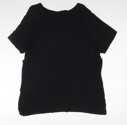 Womens UK Size 18 Dorothy Perkins Black Basic T-Shirt