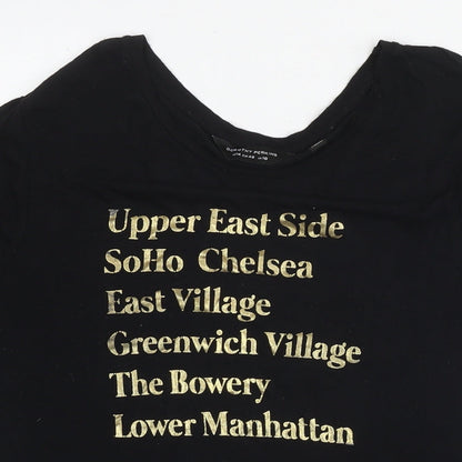 Womens UK Size 18 Dorothy Perkins Black Basic T-Shirt