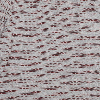 John Lewis Womens Grey Striped Viscose Basic T-Shirt Size 16 Round Neck