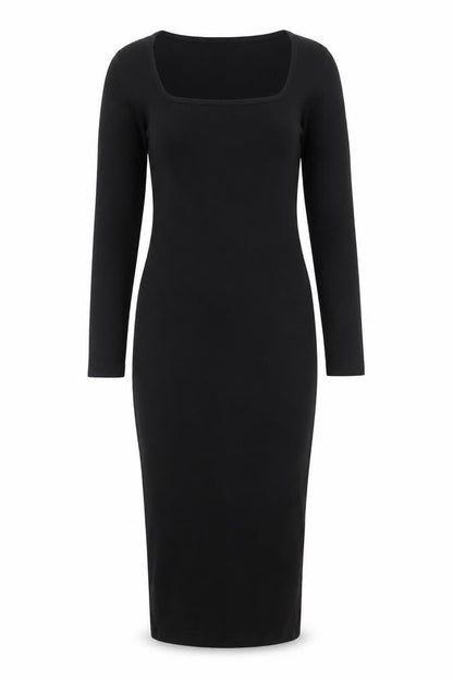 Missguided Womens Black Polyester Bodycon Size 8 Square Neck Pullover