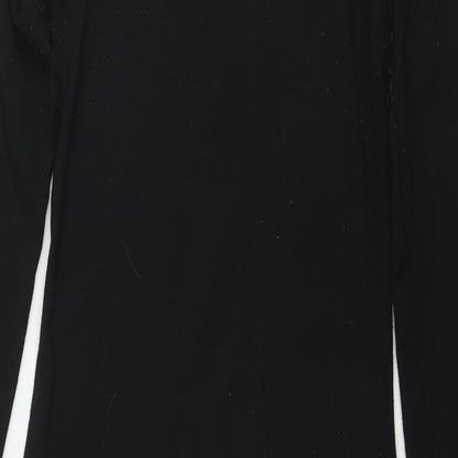 Missguided Womens Black Polyester Bodycon Size 8 Square Neck Pullover