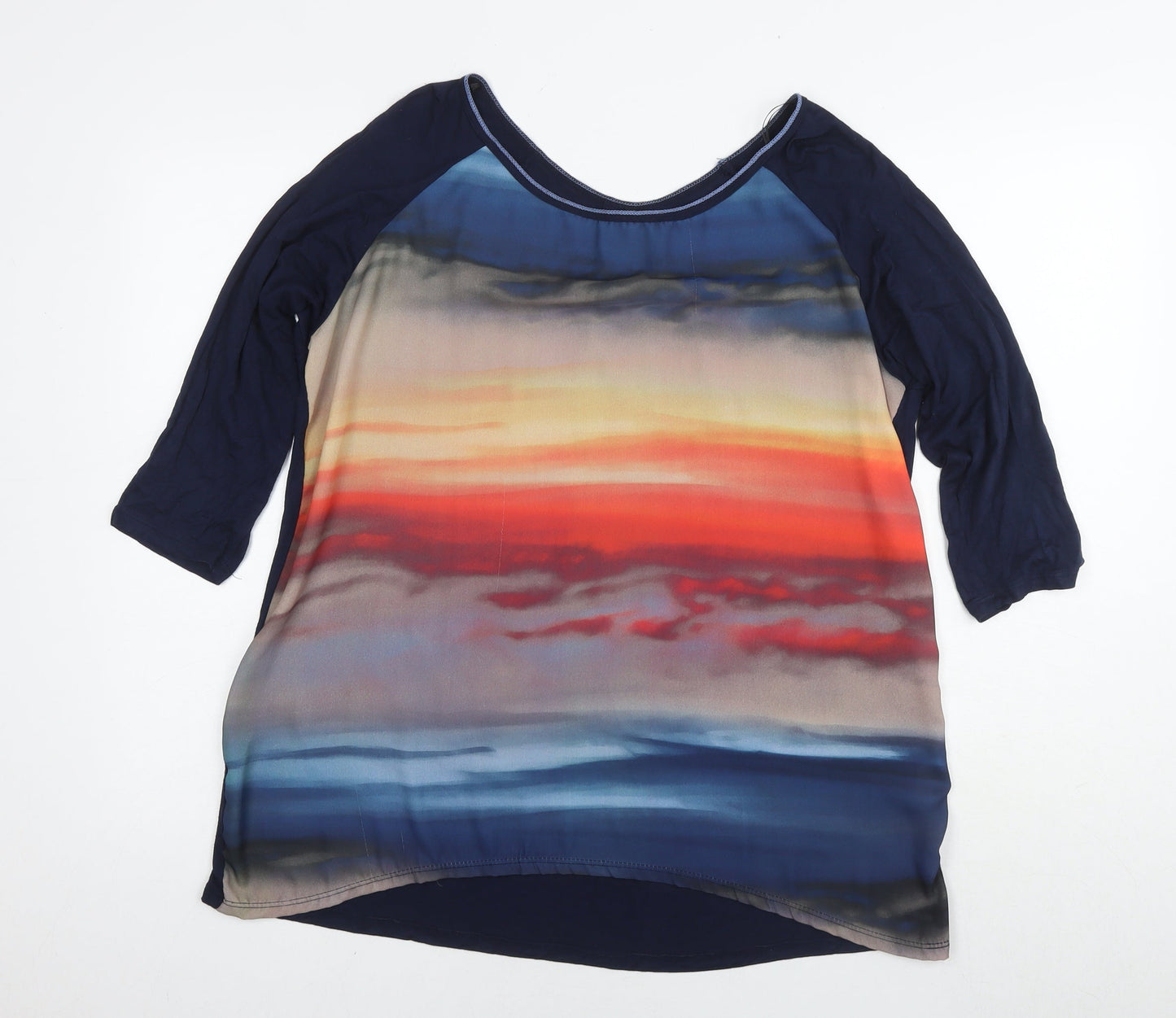 Edista Womens Multicoloured Polyester Basic T-Shirt Size XL Round Neck