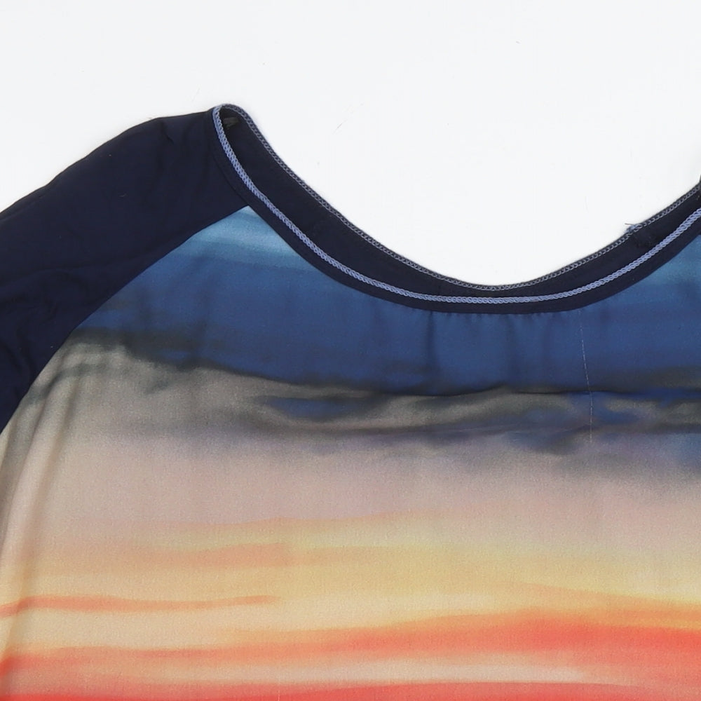 Edista Womens Multicoloured Polyester Basic T-Shirt Size XL Round Neck