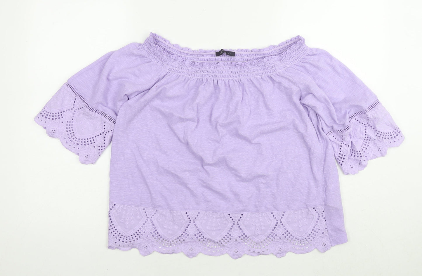 Womens UK Size 12 Marks and Spencer Purple Basic T-Shirt