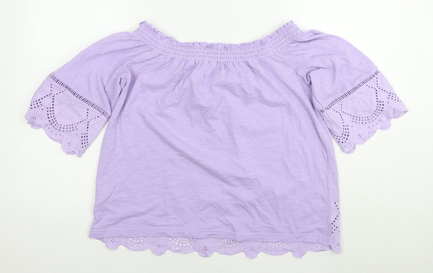 Womens UK Size 12 Marks and Spencer Purple Basic T-Shirt