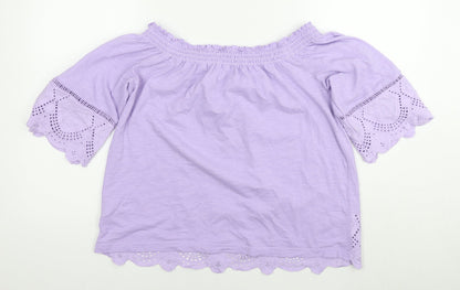 Womens UK Size 12 Marks and Spencer Purple Basic T-Shirt