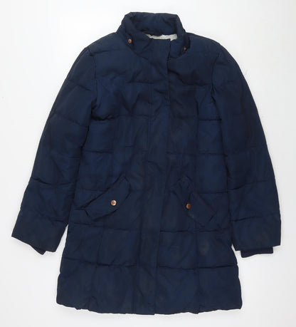 John Lewis Girls Blue Quilted Jacket Size 13 Years Zip