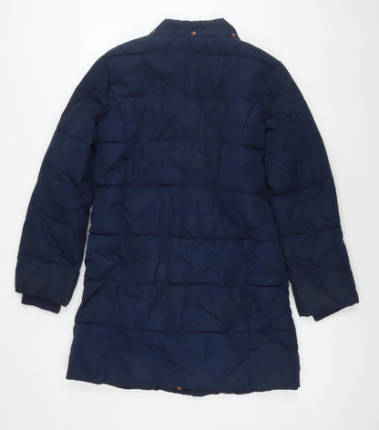 John Lewis Girls Blue Quilted Jacket Size 13 Years Zip