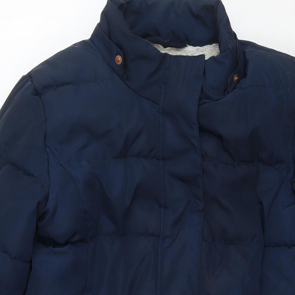 John Lewis Girls Blue Quilted Jacket Size 13 Years Zip