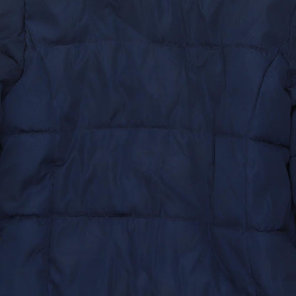 John Lewis Girls Blue Quilted Jacket Size 13 Years Zip