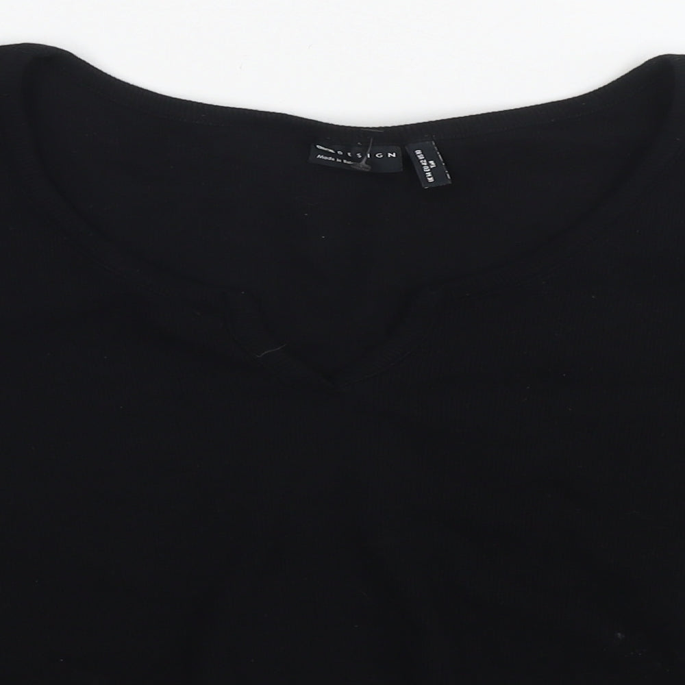 Womens UK Size 14 ASOS Black Cropped T-Shirt