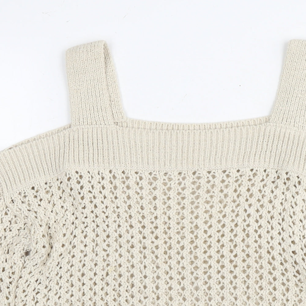 Womens UK Size S Marks and Spencer Beige Pullover Jumper