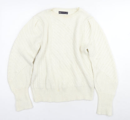Womens UK Size 10 Marks and Spencer White Pullover Jumper