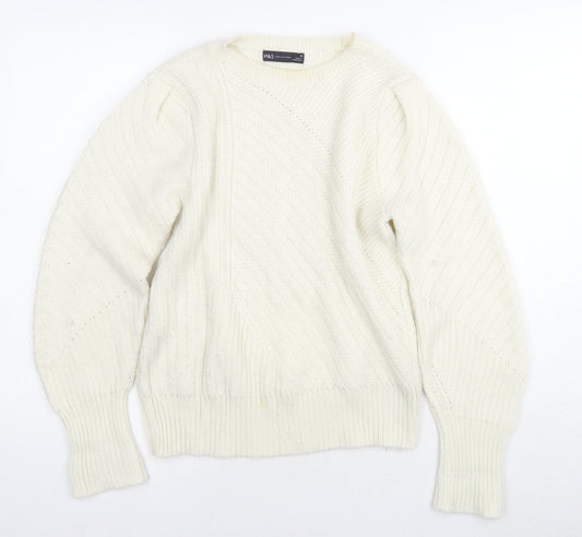 Womens UK Size 10 Marks and Spencer White Pullover Jumper