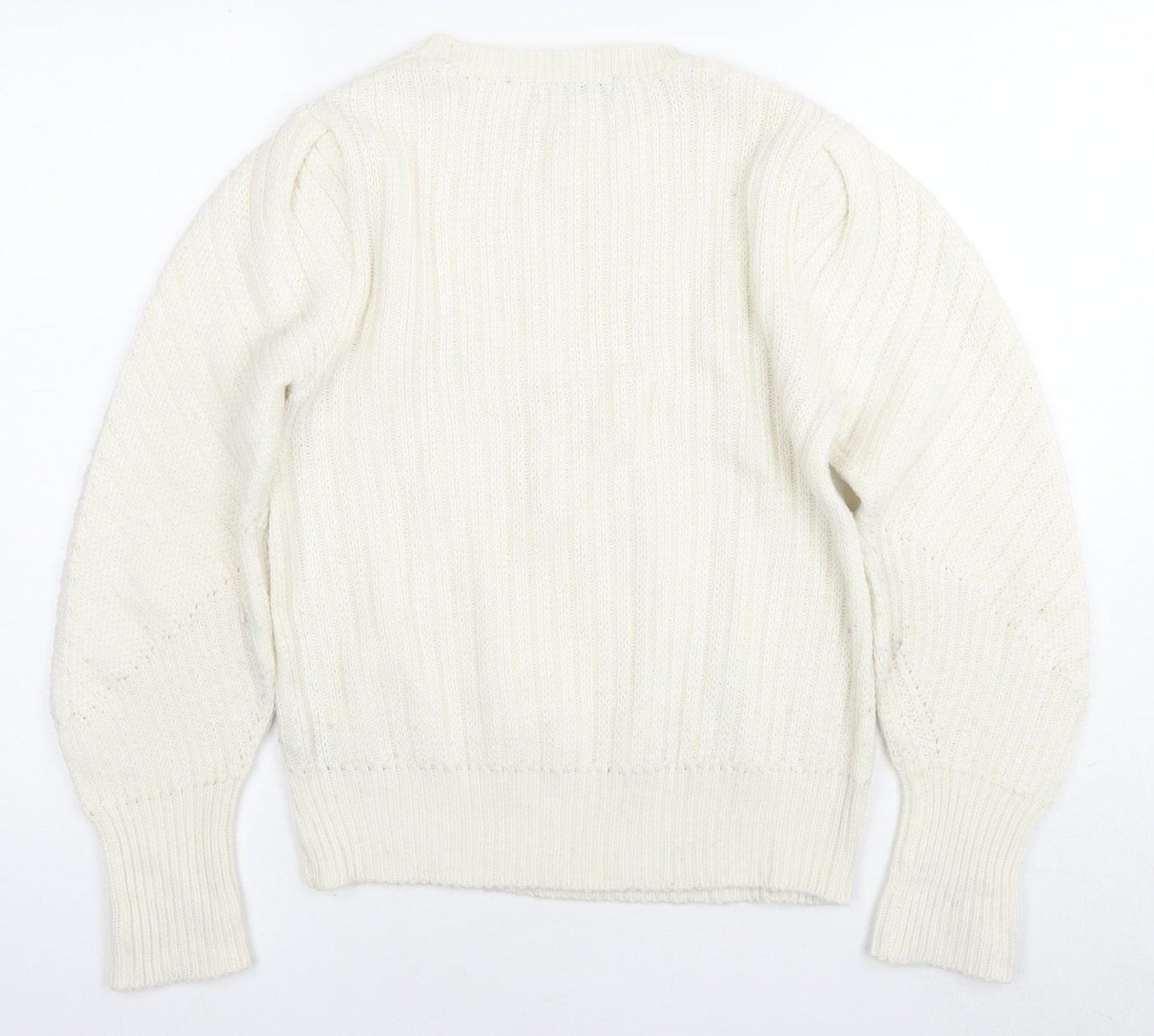 Womens UK Size 10 Marks and Spencer White Pullover Jumper