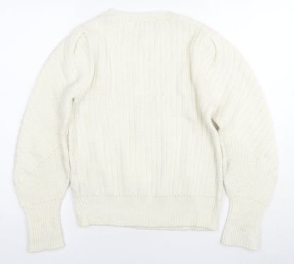 Womens UK Size 10 Marks and Spencer White Pullover Jumper