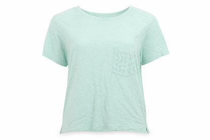 Marks & Spencer Womens Blue Cotton Basic T-Shirt Size 12 Round Neck