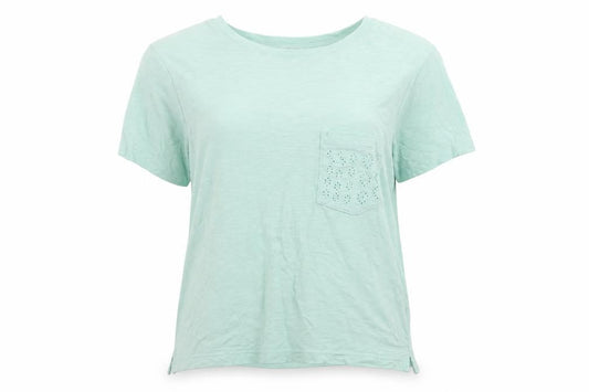 Marks & Spencer Womens Blue Cotton Basic T-Shirt Size 12 Round Neck