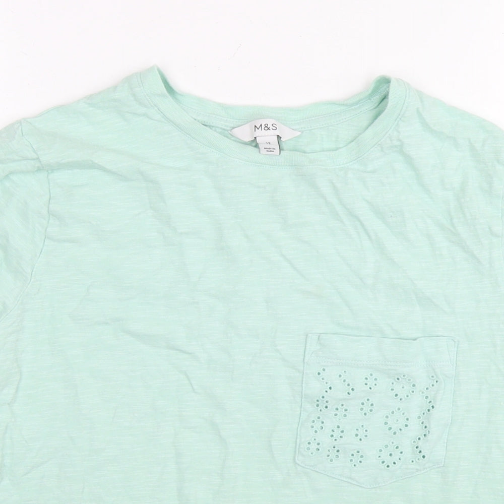 Womens UK Size 12 Marks and Spencer Blue Basic T-Shirt