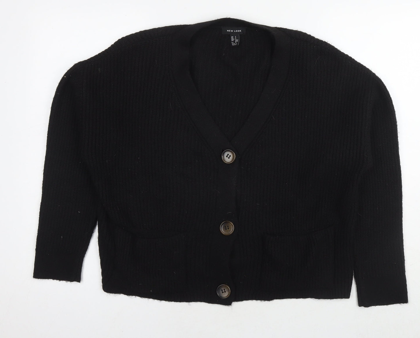 Womens UK Size L New Look Black Cape Jumper