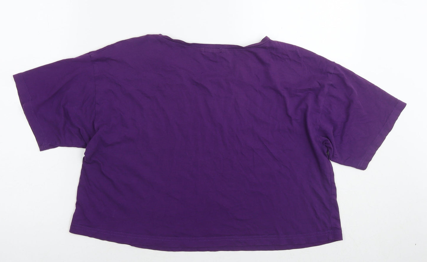 Womens UK Size 12 River Island Purple Cropped T-Shirt