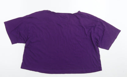Womens UK Size 12 River Island Purple Cropped T-Shirt