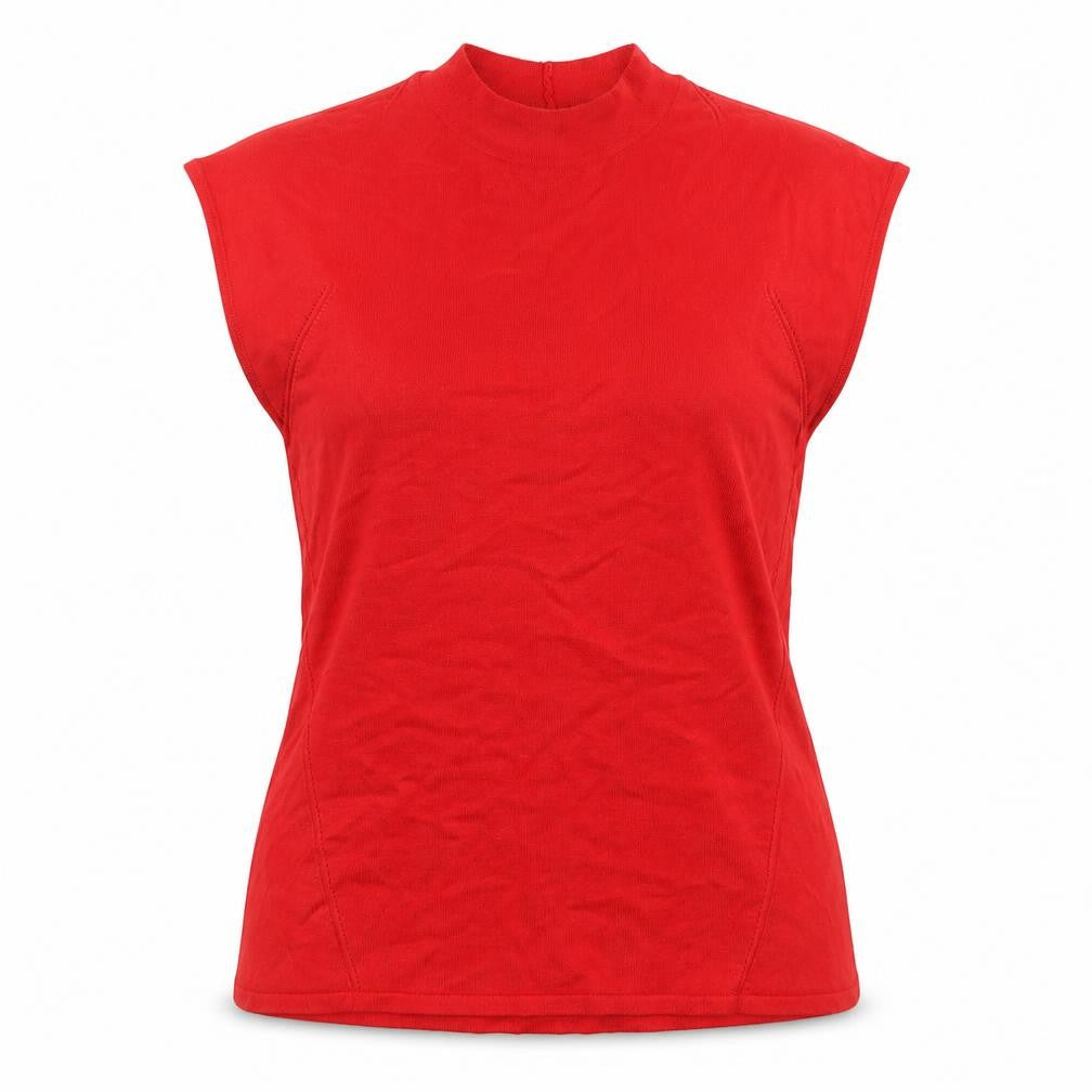 Marks & Spencer Womens Red Round Neck Viscose Vest Jumper Size 12