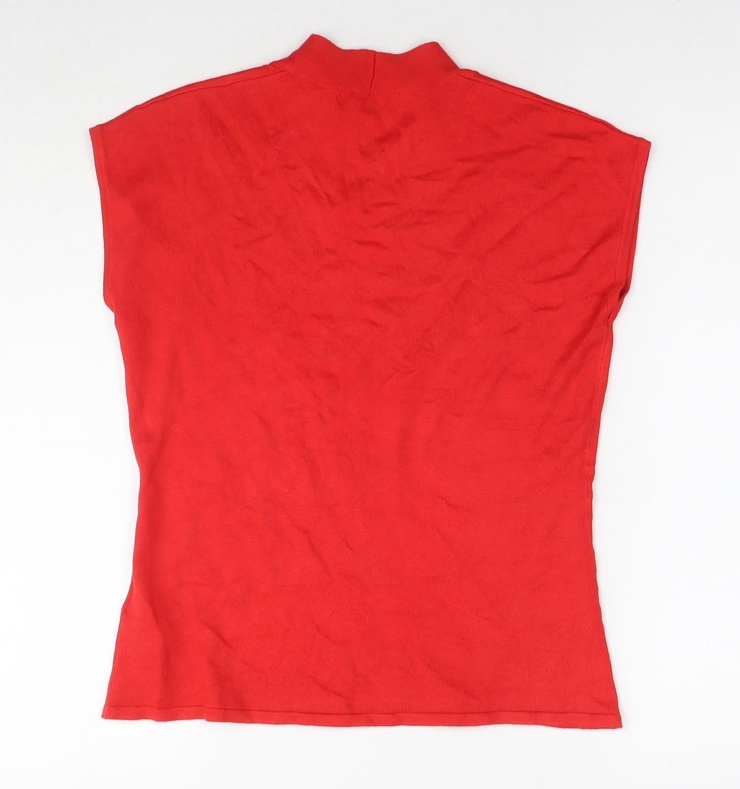 Womens UK Size 12 Marks and Spencer Red Vest Jumper