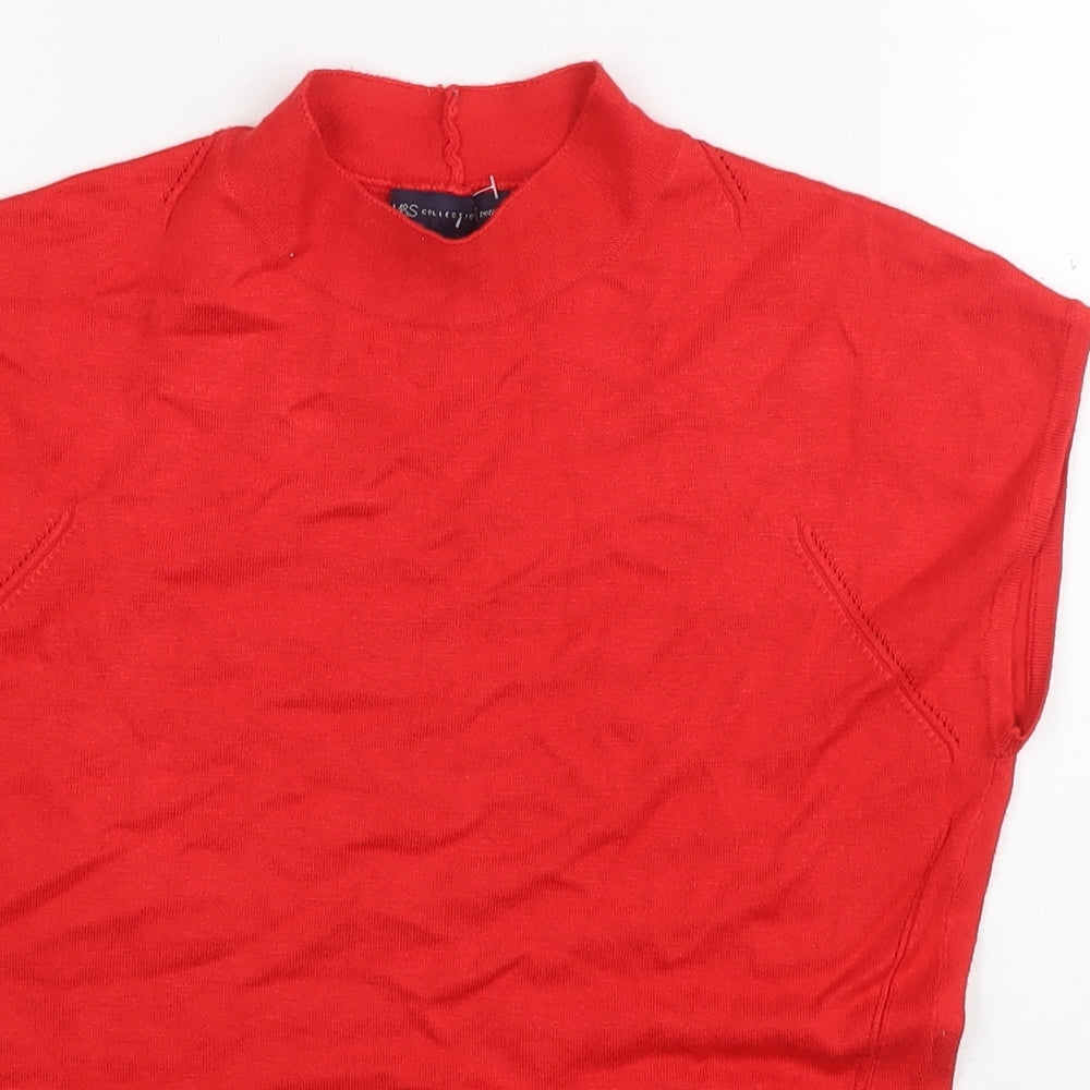 Womens UK Size 12 Marks and Spencer Red Vest Jumper