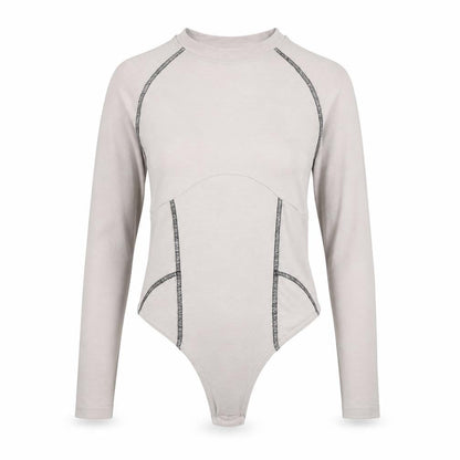 Womens UK Size 10 PRETTYLITTLETHING One-Piece Beige Bodysuit