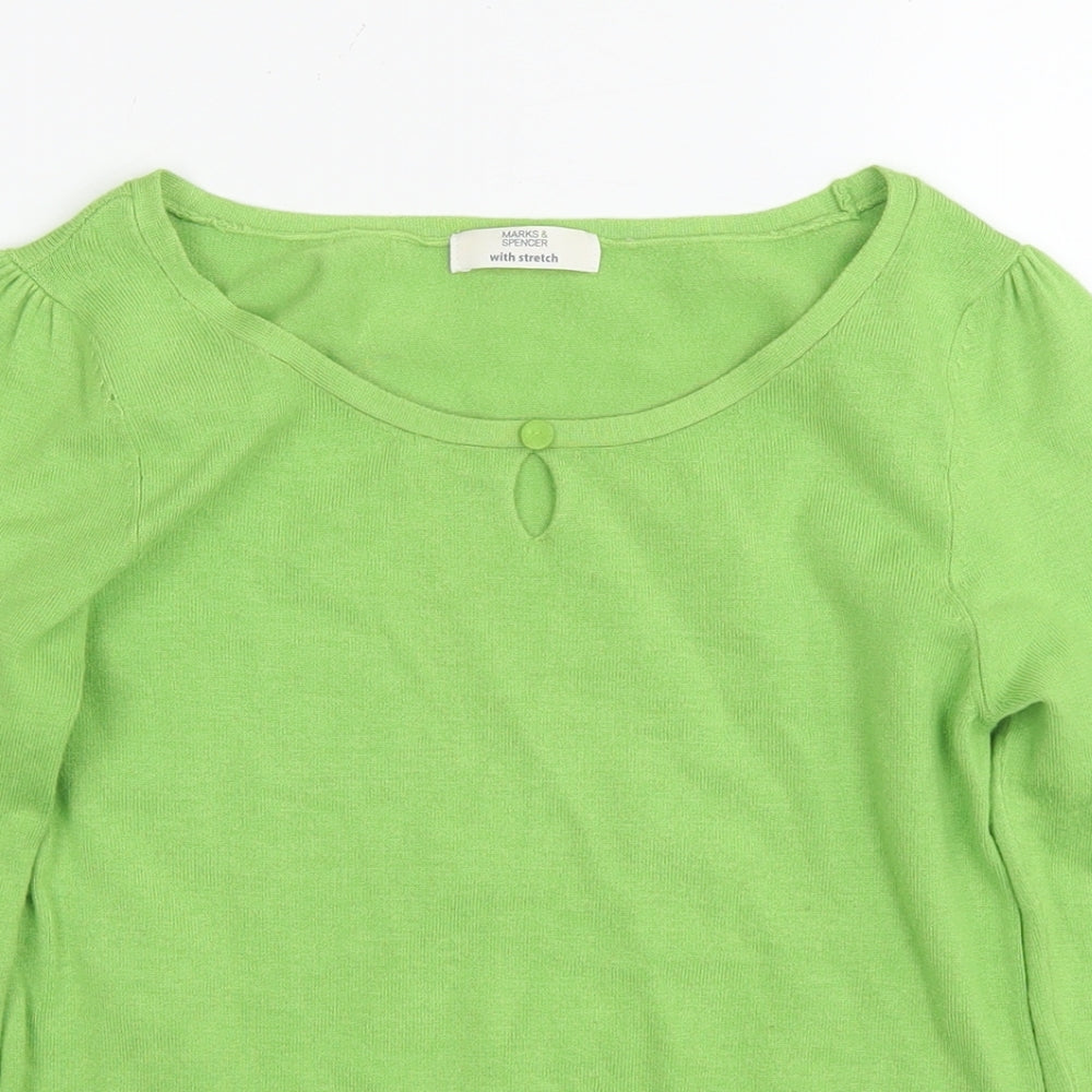 Womens UK Size 8 Marks and Spencer Green Pullover Jumper