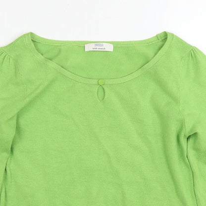 Womens UK Size 8 Marks and Spencer Green Pullover Jumper
